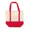 Sac à provisions en coton OEKO-TEX® 140g/m² 40x10x35cm Rouge / blanc | sans marquage | non disponible | non disponible | non disponible