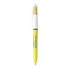 BIC® 4 Couleurs Sun Blanc-jaune | Sérigraphie 1 couleur | Corps-Centré clip | 30.00 mm x 43.00 mm