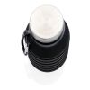 Bouteille en silicone pliable et étanche avec couvercle noir | sans marquage | non disponible | non disponible