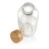 Bouteille en rPET GRS avec couvercle en bambou FSC blanc | sans marquage | non disponible | non disponible