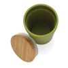 Mug 300ml en PP recyclé GRS avec couvercle en bambou FSC® vert | sans marquage | non disponible | non disponible