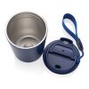 Mug iso en acier inoxydable recyclé RCS avec lanière Cuppa bleu | sans marquage | non disponible | non disponible