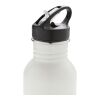 Bouteille de sport en acier inoxydable avec paille - 710 ml gris | sans marquage | non disponible | non disponible | non disponible