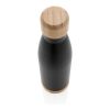 Bouteille isotherme en acier avec finition bambou noir | sans marquage | non disponible | non disponible