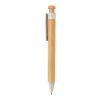 Stylo en bambou avec clip en fibre de paille blanc | sans marquage | non disponible | non disponible