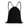 Sac à dos cordelettes en coton recyclé 145 gr Impact AWARE™ noir | sans marquage | non disponible | non disponible | non disponible