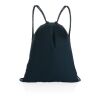 Sac à dos cordelettes en coton recyclé 145 gr Impact AWARE™ bleu marine | sans marquage | non disponible | non disponible | non disponible