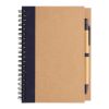 Cahier à spirales kraft avec stylo bleu | sans marquage | non disponible | non disponible