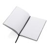 Cahier A5 à couverture souple en feutre recyclé certifié GRS noir | sans marquage | non disponible | non disponible