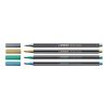 STABILO Pen 68 metallic stylo feutre argent | sans marquage