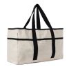 VINGA Sac de plage en toile recyclée AWARE™ Volonne blanc cassé-noir | sans marquage | non disponible | non disponible | non disponible