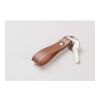 Porte-clés à boucle en PU marron
