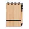Set de bloc-notes A6 en bambou noir | sans marquage | non disponible | non disponible
