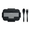 Lunch box et couverts en PP noir | sans marquage | non disponible | non disponible | non disponible