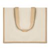 Sac shopping en jute et toile beige