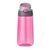 Bouteille de sport avec paille et poignée - 450 ml rose transparent | sans marquage | non disponible | non disponible | non disponible