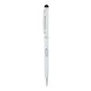 Stylo-stylet fin en métal blanc | sans marquage | non disponible | non disponible | non disponible
