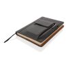 Carnet de notes avec pochette pour téléphone noir | sans marquage | non disponible | non disponible