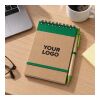 Carnet à spirale en carton vert
