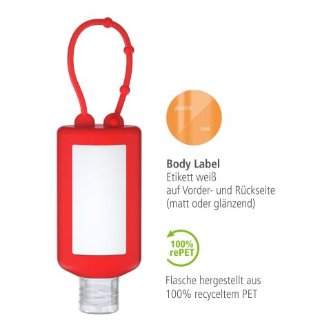 Gel désinfectant pour les main (DIN EN 1500) Rouge | sans marquage