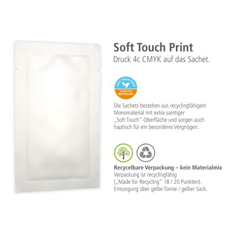10 ml Lait solaire FPS 30 sensible (sachet) - Soft Touch Print Blanc | sans marquage