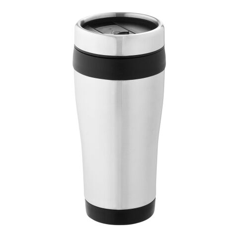 Mug isotherme Elwood Standard | Argent-Noir | sans marquage | non disponible | non disponible