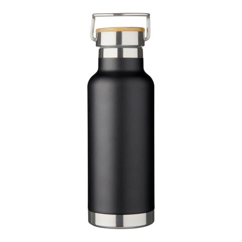 Bouteille isotherme avec bouchon en bois - 480 ml Standard | Noir | sans marquage | non disponible | non disponible