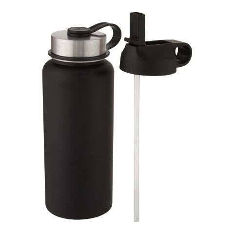 Bouteille de sport isotherme Supra 1 l avec couche de cuivre et 2 couvercles Standard | noir | sans marquage | non disponible | non disponible