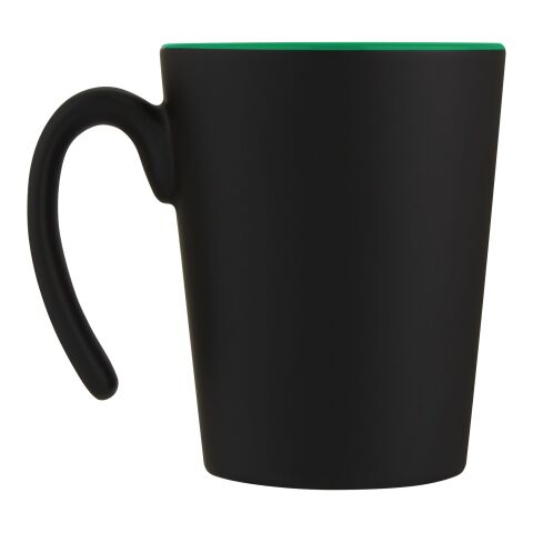 Mug en céramique Oli 360 ml avec anse Standard | Vert-Noir | sans marquage | non disponible | non disponible