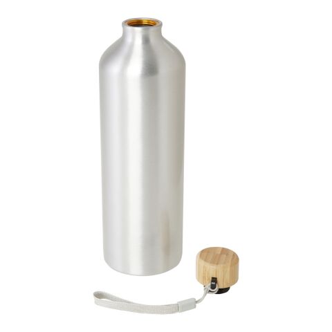 Bouteille d&#039;eau Malpeza de 1 000 ml en aluminium recyclé certifié RCS Standard | Argent | sans marquage | non disponible | non disponible