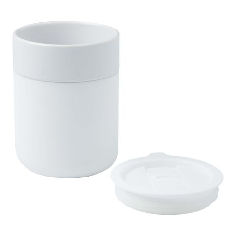 Gobelet en céramique Java de 330 ml avec revêtement en silicone et couvercle en plastique Standard | Blanc | sans marquage | non disponible | non disponible