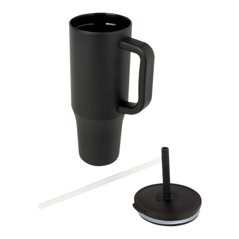 Gobelet isotherme Brady 900&nbsp;ml certifié RCS avec paille en silicone noir