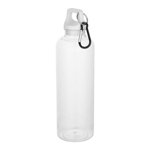 Bouteille d’eau Oregon de 750&nbsp;ml en plastique recyclé certifié RCS avec mousqueton Standard | Blanc | sans marquage | non disponible | non disponible