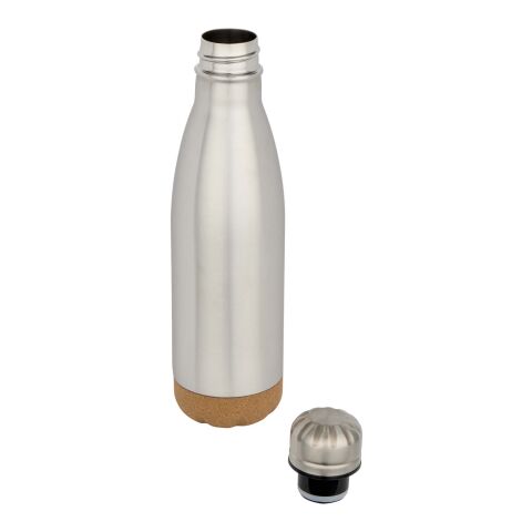 Bouteille d’eau Cove de 500&nbsp;ml en acier inoxydable isolée sous vide et à double paroi avec détails en liège Standard | Argent | sans marquage | non disponible | non disponible