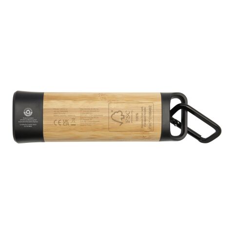 Torche en plastique recyclé avec mousqueton Kuma en bambou/RCS Standard | Naturel | sans marquage | non disponible | non disponible