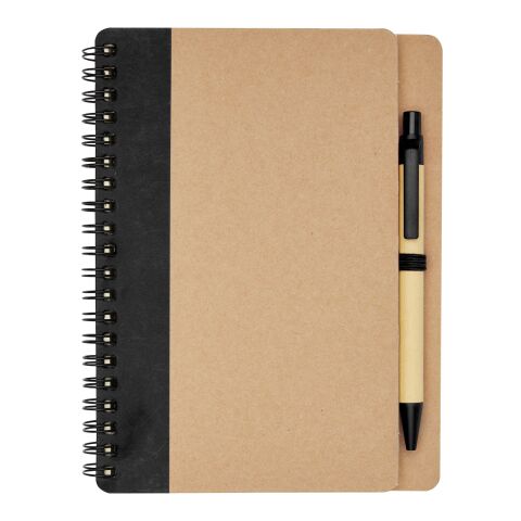 Carnet de note kraft recyclé avec stylo A6 Standard | Naturel-Noir | sans marquage | non disponible | non disponible | non disponible