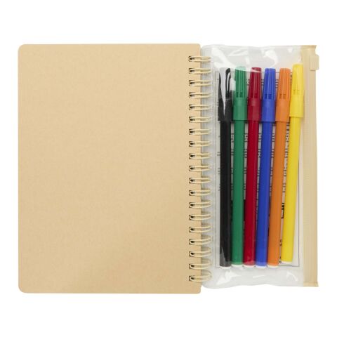Cahier à couverture rigide Squiggle B6 et lot de marqueurs Naturel