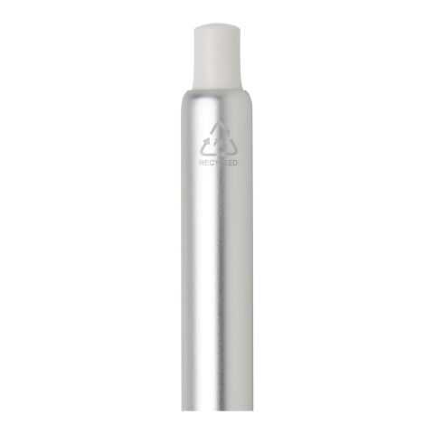 Stylo à bille Soffit en aluminium recyclé, à mécanisme à clic et anodisé (encre bleue) blanc