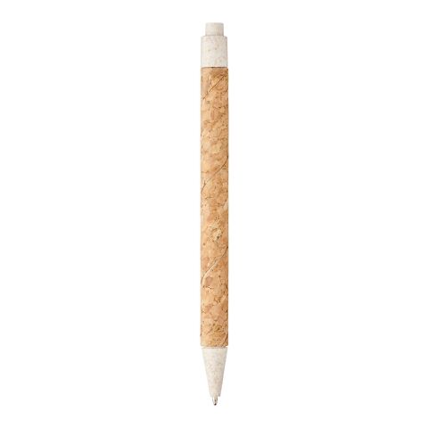 Stylo bille Midar en liège et paille de blé Naturel-Crème
