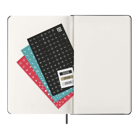 Agenda L hebdomadaire horizontal 12 mois Moleskine à couverture rigide Standard | Noir | sans marquage | non disponible | non disponible