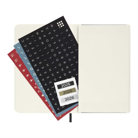 Agenda de poche hebdomadaire 12 mois Moleskine à couverture souple Standard | Noir | sans marquage | non disponible | non disponible