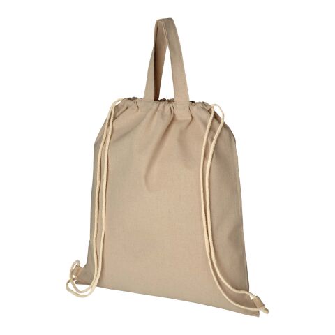 Sac à dos en coton recyclé 210 g/m² Pheebs avec cordon de serrage Standard | Naturel | sans marquage | non disponible | non disponible | non disponible