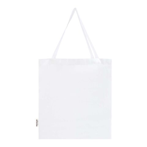 Sac shopping à soufflets Madras en coton recyclé 140&nbsp;g/m² certifié GRS Standard | Blanc | sans marquage | non disponible | non disponible | non disponible