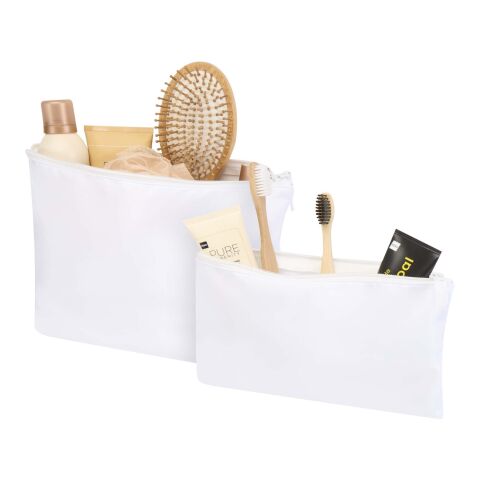 Set de trousses de toilette recyclées GRS Swift Standard | Blanc | sans marquage | non disponible | non disponible | non disponible