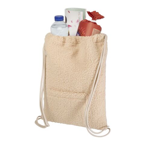 Sac à dos avec cordon sherpa recyclé GRS de 9 L Bear Naturel | sans marquage | non disponible | non disponible