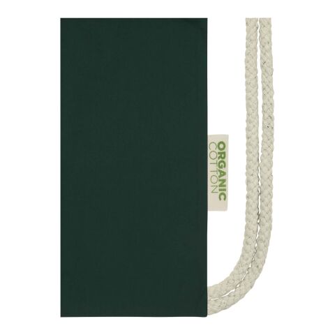 Sac refermable à cordon Odisha de 5&nbsp;L bio certifié OCS 140&nbsp;g/m² Vert foncé