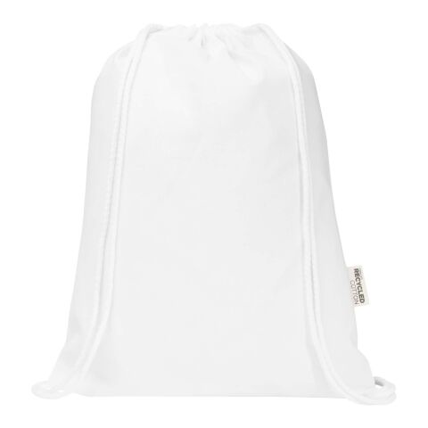 Sac Peru Blend de 5&nbsp;L avec cordon en coton recyclé 180&nbsp;g/m2 certifié GRS Standard | Blanc | sans marquage | non disponible | non disponible | non disponible