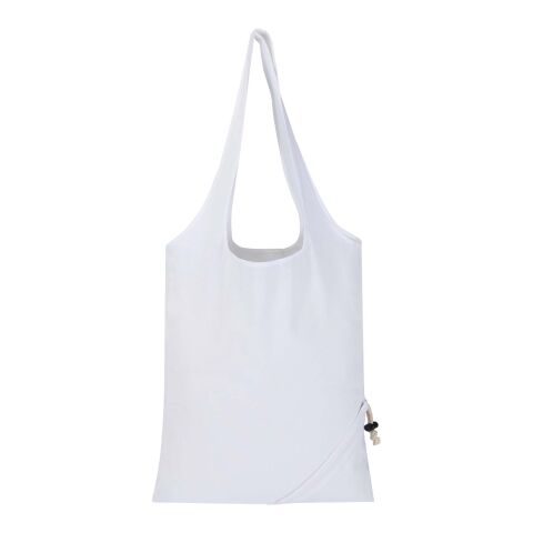 Sac fourre-tout pliable en coton recyclé GRS « Madras Blend » 140 g/m², 7 L blanc