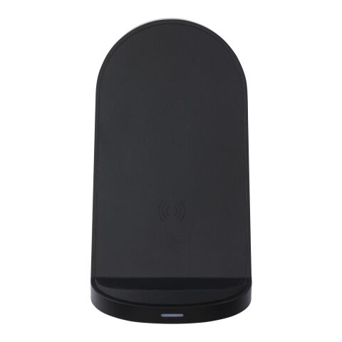 Socle de charge sans fil Loop de 15 W à double bobine en plastique recyclé certifié RCS Standard | Noir | sans marquage | non disponible | non disponible
