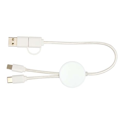 Câble 5 en 1 Citala en plastique recyclé de 30&nbsp;cm pour la synchronisation des données et la charge rapide de 27&nbsp;W Standard | Blanc | sans marquage | non disponible | non disponible